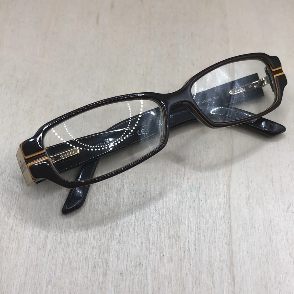 GUCCI 2916 Glasses in color GRN cocoa butter brown rectangular UNISEX, FLAWS